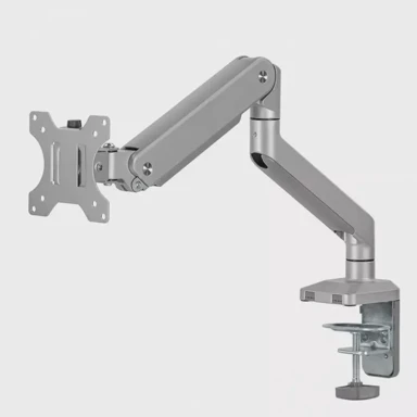 ERGO OFFICE Nosač za monitor ER-447, aluminijski, plinski amortizer, dvostruka ruka, VESA 75x75/100x100, 17"-32", max. 10 kg, srebrni